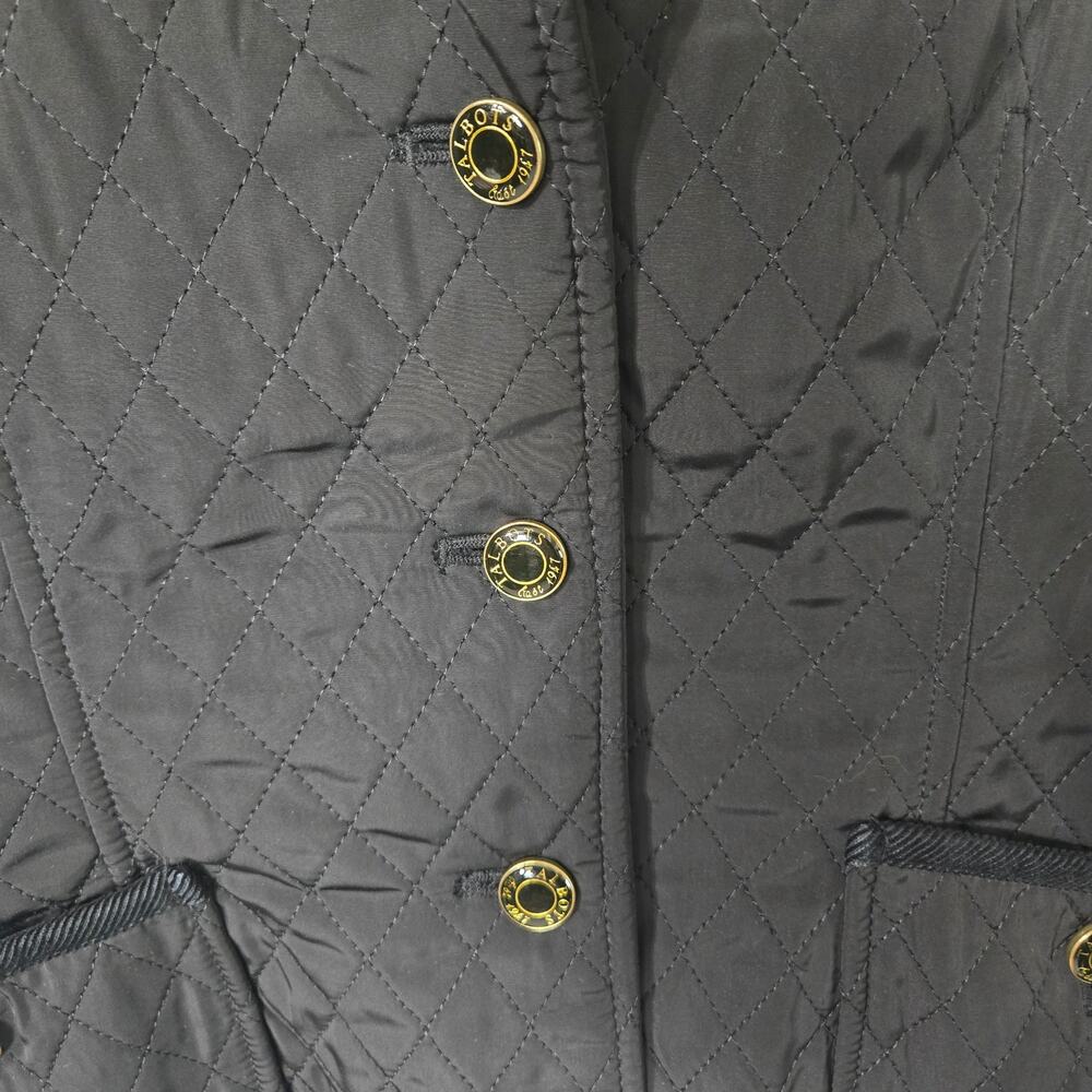 Talbots Quilted Vest Women Small Petite Corduroy Collar Button Up Layering - Picture 2 of 10